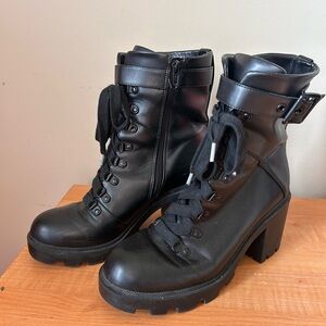 Sleek Black Women's Combat Boots